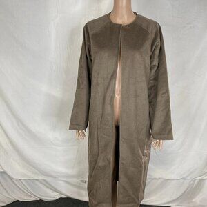 Elise Womens Cute Long Classic Soft Jacket Size S Light Brown